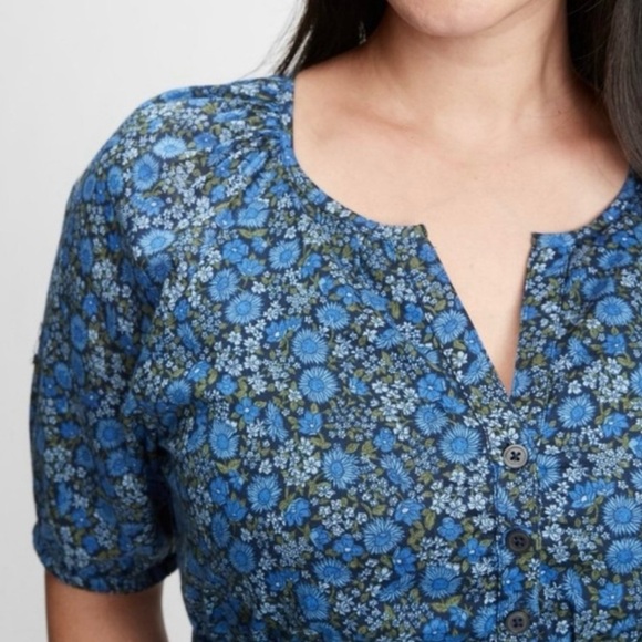 Gap Navy Blue Floral Maternity Jumpsuit - Picture 3 of 10